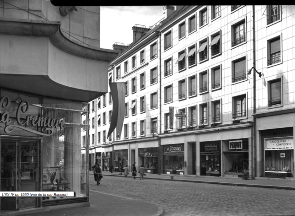 L’îlot IV en 1950 (vue de la rue Bannier). © Bibliothèque Kandinsky, MNAM, Centre Pompidou, Fonds Abraham