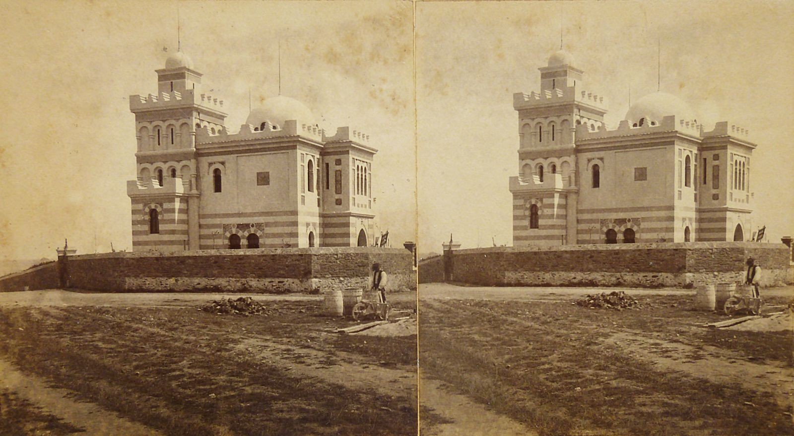 Vue Ouest de la villa à la fin des travaux de construction ; stéréotype vers 1885. Coll. Personnelle.